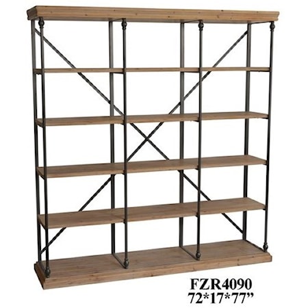 Metal and Wood 3 Section Bookshelf